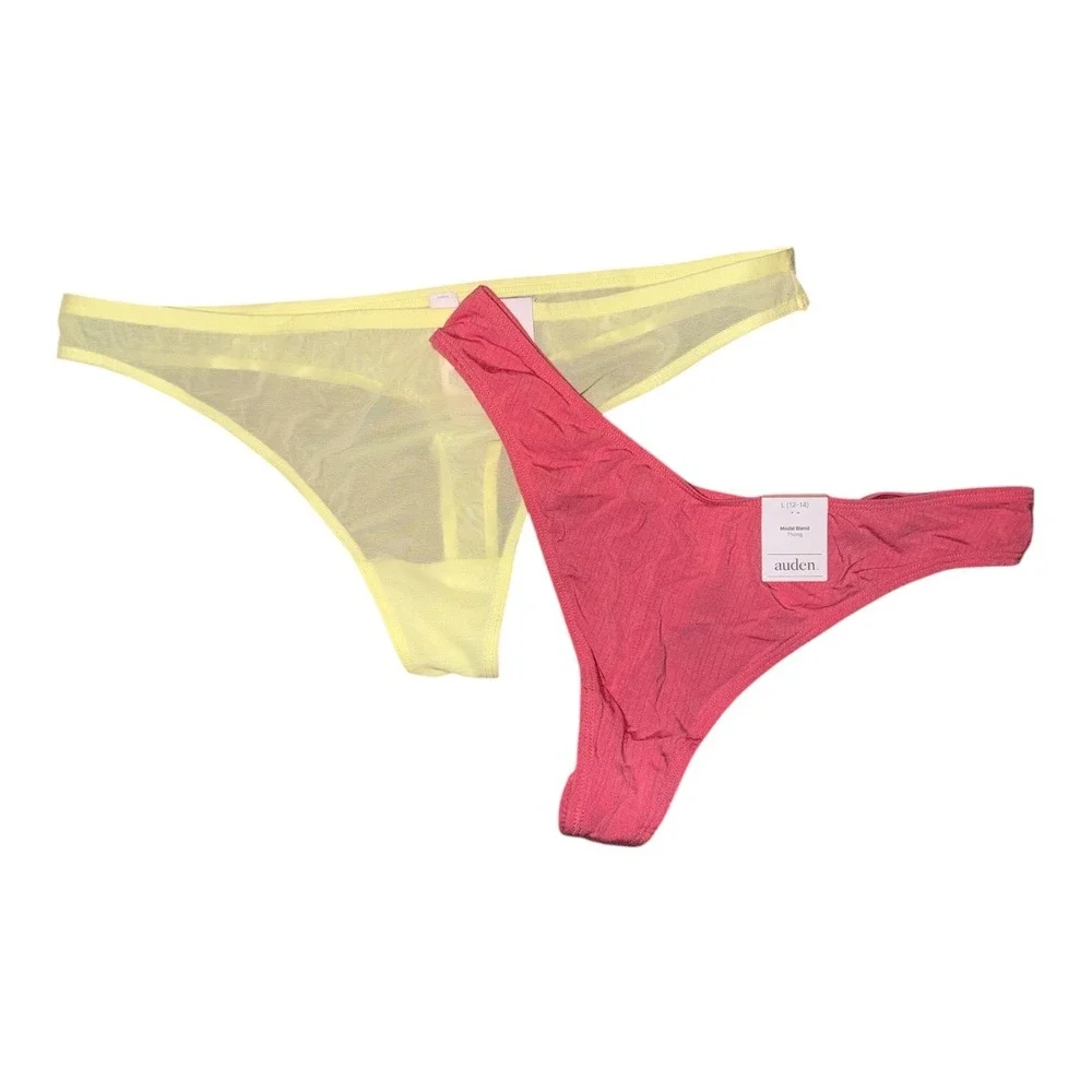 Auden Pink/Yellow Thong Underwear Bundle, Large